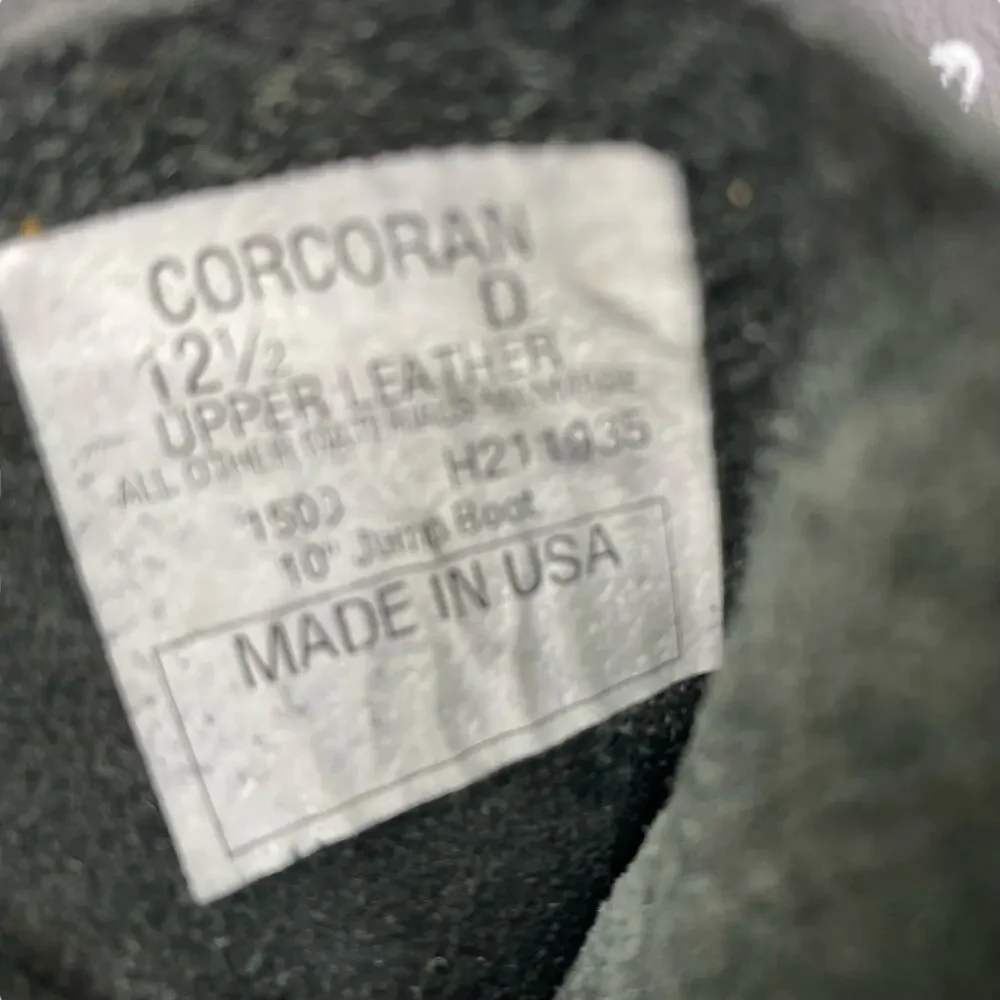 Corcoran Men’s 10” 1500 Jump Boots Black Leather Combat Boots Size US 12.5 D